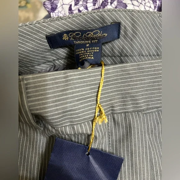 Brooks Brothers Caroline Fit Gray Pinstripe Pants Size 2 NWT - Picture 3 of 3